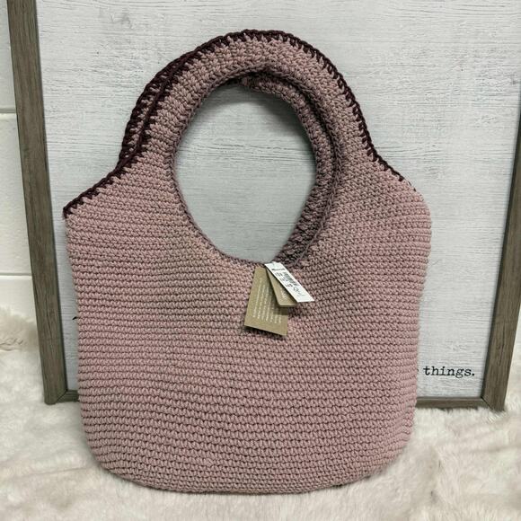 Madewell The Crochet Shopper Handbag Wisteria Dove Mauve Pink Style NE436 NWT - Picture 1 of 14